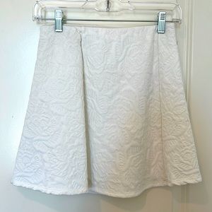 Zara White Floral A-Line Mini Skirt
